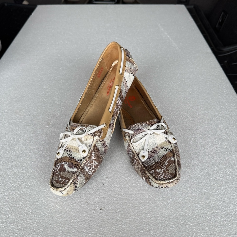 Mark Joseph New York Cypress Hill snake skin leather driving shoes, size 8/39.